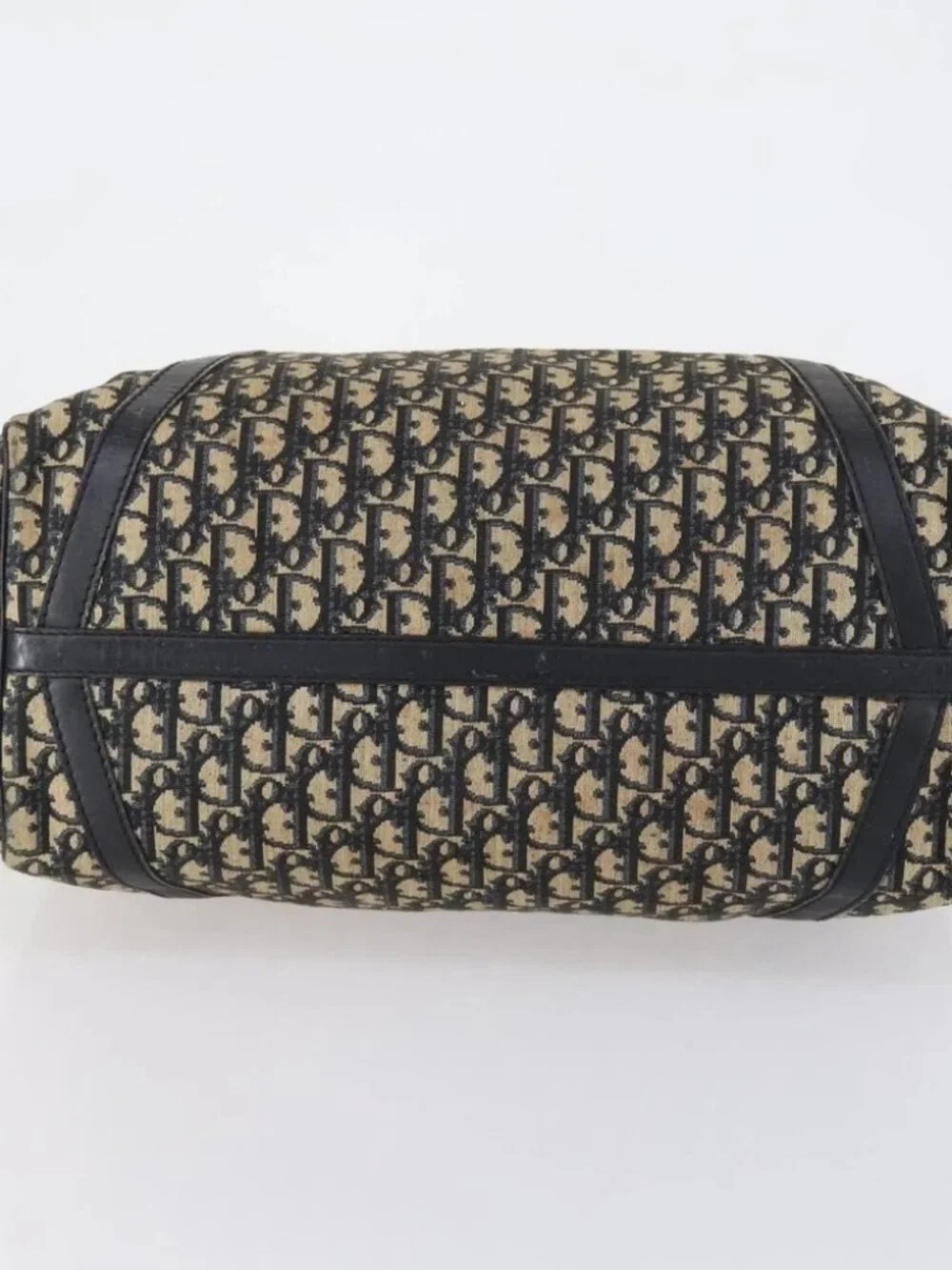 Christian Dior Trotter Canvas Boston Bag Navy Silver - Picture 6 of 15